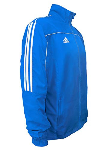 Adidas Martial Arts 3-Stripes Light Tracksuit 100% Polyester Long Sleeve Jacket - Blue White - Medium #TOP26
