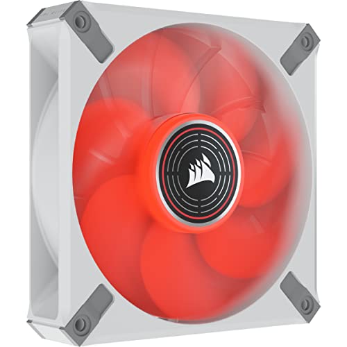 Image of CORSAIR ML120 LED Elite, 120mm Magnetic Levitation Red LED Fan with AirGuide, Single Pack - White Frame