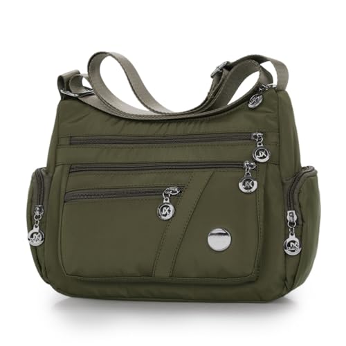 LassZone Nylon Crossbody Bags for Women Waterproof Shoulder Bag Lightweight Travel Handbag Multi Pocket Messenger bag Satchel Purse for Casual Work School, Green