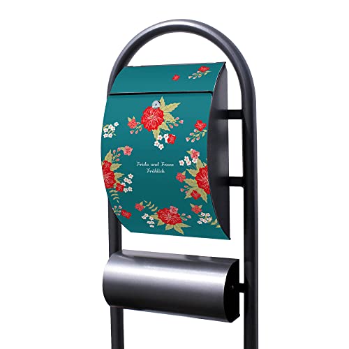 Banjado® Stand Briefkasten in Hammerschlag-Optik in Größe 150x47x22cm...