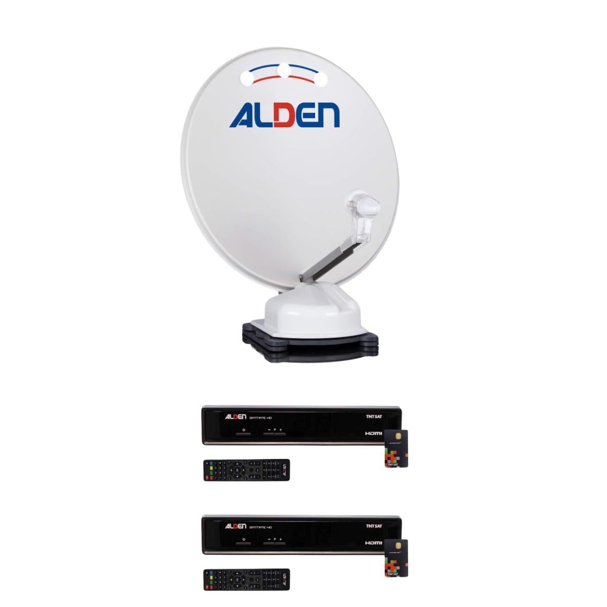 Alden ORBITER 65 Parabola Auto + 2 x Decoder TNTSAT + LNB Twin