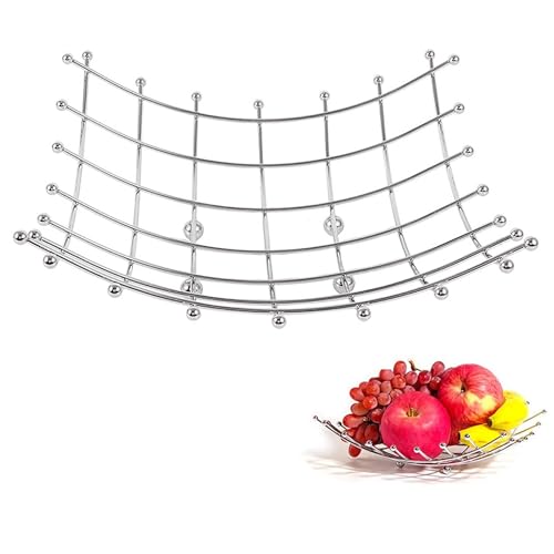 Cesta de frutas de acero inoxidable duradera con acabado de alambre elegante 2