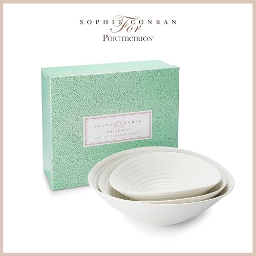 Image of Portmeirion Home & Gifts Home & Gifts Heals Sophie Conran Salad Bowl Set of 3 White (White,11 x 33 x 11 cm)