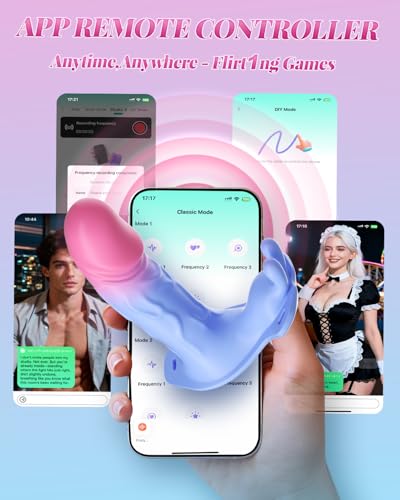 Thrusting Dildo Sex Toy Wearable Panties Vibrator - 4 in 1 Adult Toys Sex Machine with APP Remote Control Women Clit Stimulator G Spot Rabbit Vibrating Massager Wand Female Strap on Couples Games - Image 5