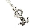 Ancient Silver Skull Snake Pendant, Skull Snake Necklace, Dark Mark Necklace, Harry Potter,Skull...