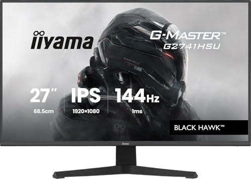 iiyama Ecran G-Master Black Hawk, G2741HSU-B1 IPS, FreeSync/Adaptive Sync, 1920x1080@144Hz, 1ms, 350cd Haut-parleurs, HDMI/DP/USB HUB, Black Tuner, i-Style Colour