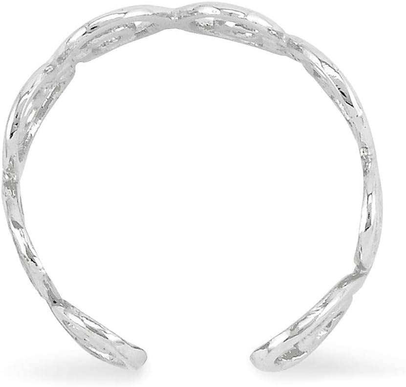14k White Gold Swirl Toe Ring