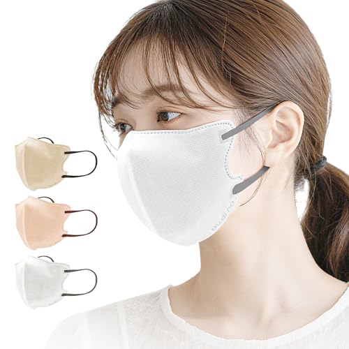 Gu・di・na(グディナ) マスク 不織布 冷感マスク 立体マスク クールマスク MASKCOOL 不織布マスク 個包装 3D小顔 通気性 耳が痛くならない 肌に優しい 30枚 使い捨て (N-ホワイト)