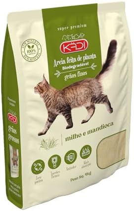 Kädi Areia Biodegradavel, Grãos Finos 4Kg Milho e Mandioca