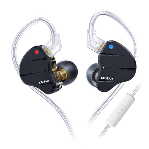 Yinyoo KBEAR KS10 HiFi Auriculares In Ear,1DD 4BA Headset Desmontables con Micrófono,Proceso de anodizado,Cascos con Cable Nuevo Sistema de Cruce electrónico de para Escuchar Pop,Rock