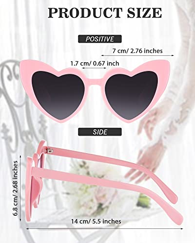 Flutesan 12 Pair Wedding Heart Shaped Sunglasses Bachelorette Vintage Cat Summer2