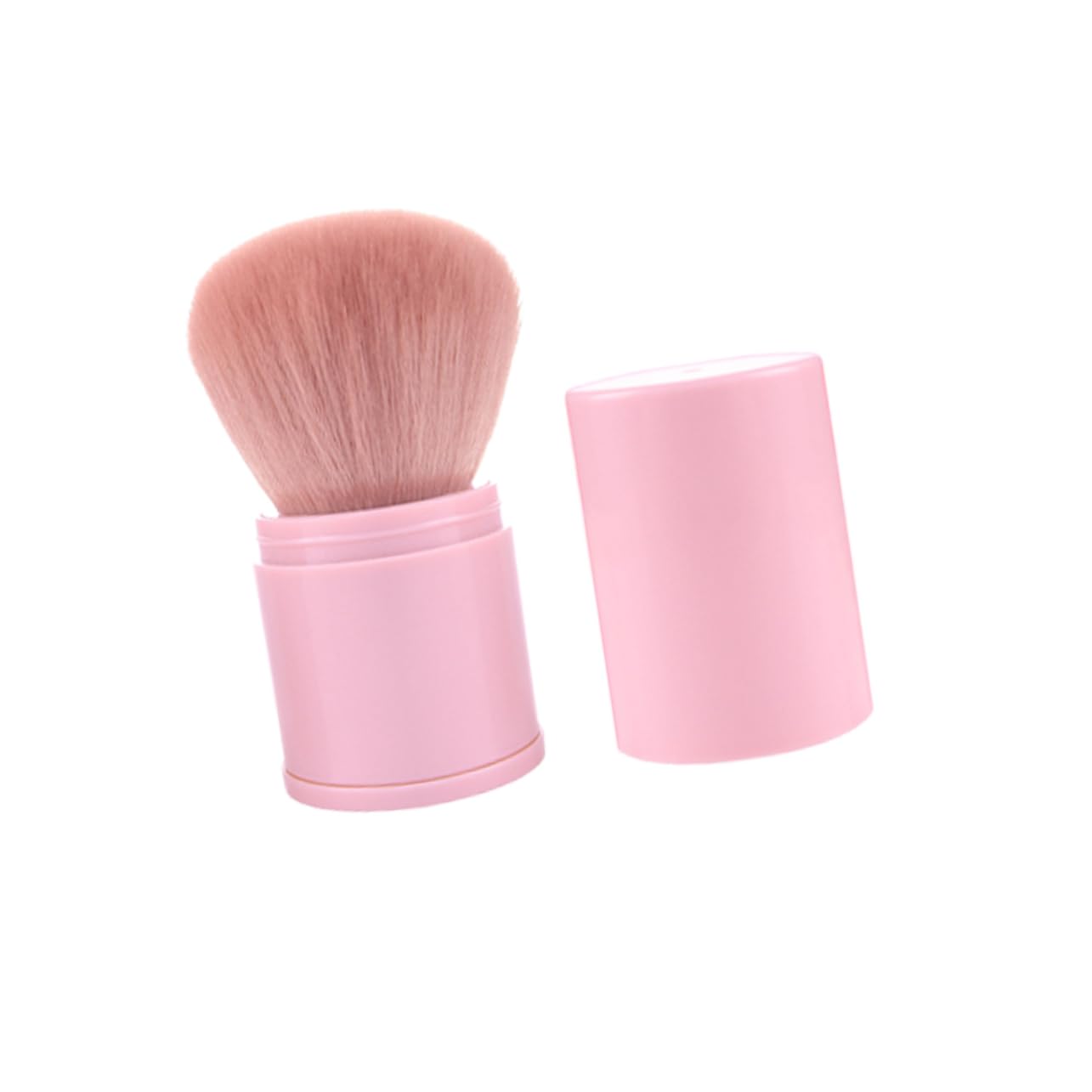 MUCKLILY Flexible Loose Powder Makeup Brush Applicator Pink Cosmetic Tool for Application Portable and Washable for Loose Powder and Makeup Supplies