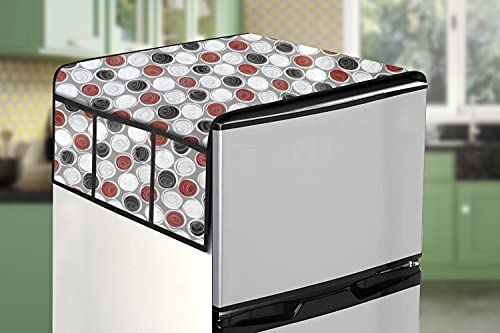 Image of Stylista Refridgerator top Cover Suitable for Samsung RR24C2Z23CR /NL, 223 Liter Fridge, Dimension (WXD) 65x111 CM, Abstract Pattern mgrey