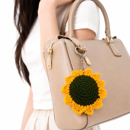 Image of Handmade Crochet Keychain Flower Design