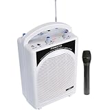 PylePro Latest Portable Mini PA Speaker System - Built in Rechargeable Battery Wireless Handheld Microphone and Aux Input Jack w/ Audio Control Center for Karaoke and Crowd Control Amplifier PWMA100