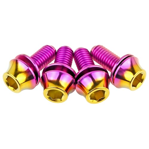 Image of Titanium M5x12mm with Washer Bicycle Water Bottle Cage Bolt 4 Pack