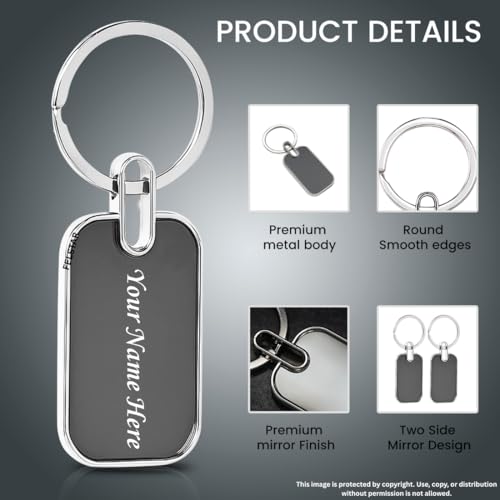 Image of FELSTAR Customised Name Engraved Premium Metal Key Chain | Mirror Finish Personalized Keychain for Doctors, CA, Advocates, Home, Car, Bike & More | Ideal Custom Gift