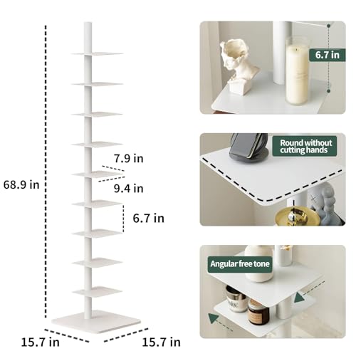 Estantería flotante para espacios pequeños con torre vertical 9 niveles 2
