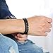 VNOX Two-Strand Braided Leather Cuff Wristband Bead Rope Bracelet Engraved Egyptian Eye of Horus Eye of Ra Ankh Cross Bracelet,Black