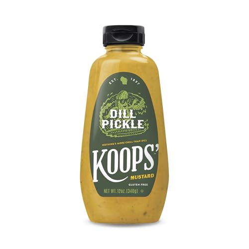 Image of Koops' Mustard Gluten-Free, Kosher, Made in USA, From Quality Mustard Seeds, Creamy and Traditional Bavarian Recipe (12 Ounce (Pack of 1), Dill Pickle)