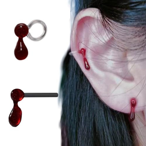 Boucles d'oreilles gothiques design goutte de sang écarlate pour déclaration cosplay - 6