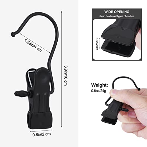 Bewishome 30 Pcs Boot Hangers For Closet, Laundry Hooks With Clips, Boot Hanging Hold Clip, Clothes Pins, Space Saving Portable Travel Hangers Clip, Jeans, Tall Boots, Towel, Black Fyc30B #TOP1