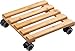 Metafranc Pflanzenroller 300 x 300 mm - 60 kg Tragkraft - Bambus-Platte - Natürlicher Holz-Look - TPE-Rollen mit 4 Feststellern / Indoorroller / Blumenroller / Transporthilfe für Pflanzen / 825340