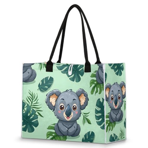 Koala Tropical Plants Tote Bag for Women Large Beach Bag Reusable Tote Bags for Work Travel Beach Shopping - Main Image