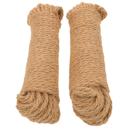 SHINEOFI 2 Rollos Cuerda de Yute Natural Cordón de Cáñamo para Jardinería Manualidades Envoltorio de Regalos y Decoración Rústica Cada Uno