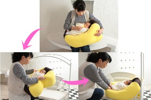 ママ代行ミルク屋さん Cカーブ授乳ベッド おやすみたまご 新生児~8ヵ月