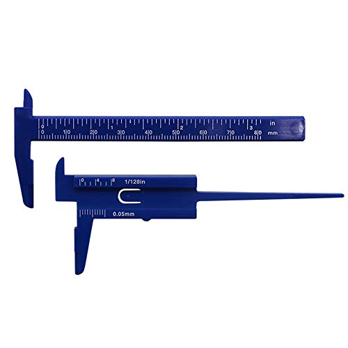 4 Pieces Mini Double Scale Plastic Vernier Caliper Ruler Measuring Tool, Plastic Sliding Gauge Caliper Inch/Metric For Student And Jewelry Ect, Multicolour