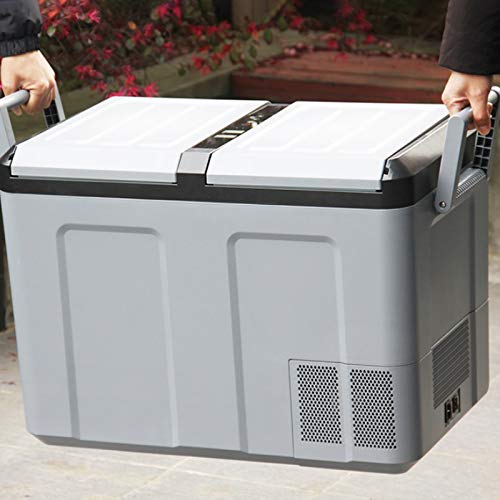 DieffematicBX Minilodówka 52L Lodówka samochodowa, samochód podwójny, sprężarka do drzwi, lodówka/zamrażarka/zamrażarka 12V 24V