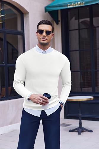 Ekouaer Men's Long Sleeve Shirts Honeycomb Waffle Pullover Sweater Crewneck Thermal Tops Lightweight Undershirts3