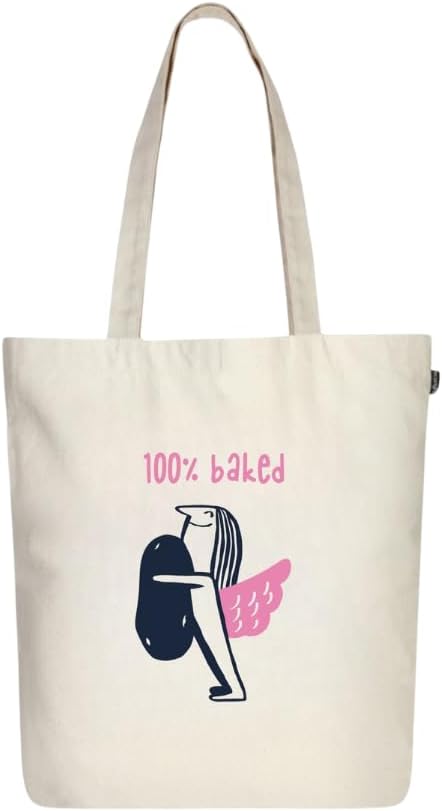 Eco Right Canvas Tote Bags for Women with Zip, College Bag for Girls, 100% Organic Cotton Tote Bag for Shopping, Travel & beach bags for women