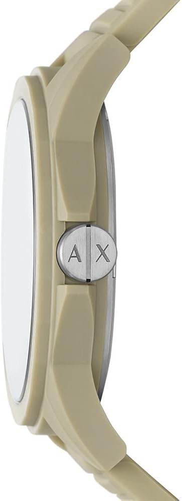 Armani Exchange Orologio a tre lancette in nylon da uomo con cassa da 44 mm e cinturino in silicone Armani Exchange Orologio a tre lancette in nylon da uomo con cassa da 44 mm e cinturino in silicone