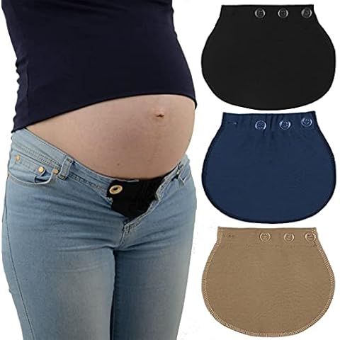Simoda Pregnant Pants Extender Adjustable Waist Extension Pregnancy Waistband Extender Elastic Pregnancy Pants Extender for Pregnant Women,3 Pack Cover