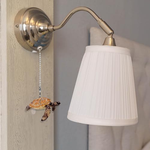 Image of Turtle Ceiling Fan Pull Chain,Cute Realistic Sea Turtle Fan String Pulls Charm Extension Decorative,12in 3mm Diameter Beaded Fan Light Pull Chains Extender Ornaments for Kids Room