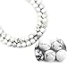 Qiwan 45PCS 8mm Gorgeous Natural White Howlite Round Beads Gemstone Loose Beads for Jewelry Making 1 Strand 15"
