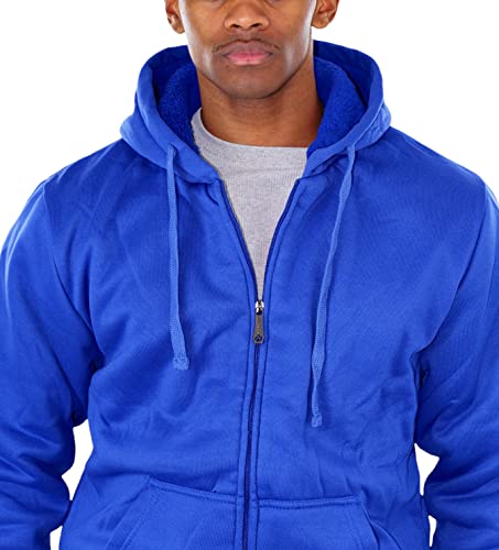 Image of ToBeInStyle Men's Polar Fleece Long Sleeve Zip Up Kangaroo Pocket Cold Weather Hoodie Jacket