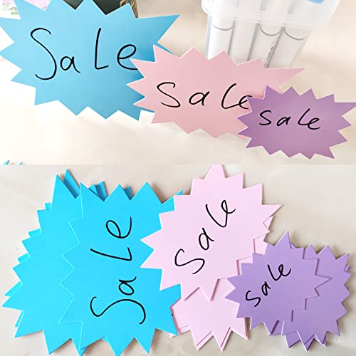 300Pcs 3X4In Light Colour Starburst Signs For Retail,Star Blank For Garage Sale Pricing Sign,Poster Board Decorations,Yard Sale Tags,Price Labels, Item Display, Party, Vendor,Classroom Supplies #TOP2