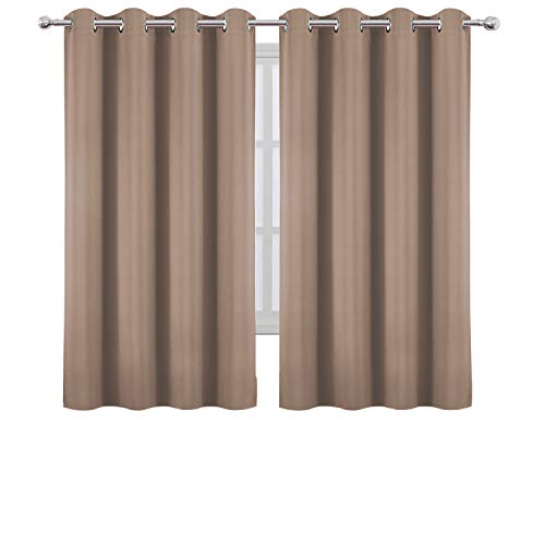 Image of LEMOMO Cappuccino Blackout Curtains 66 x 63 Inch Length /Set of 2 Curtain Panels /Thermal Insulated Room Darkening Blackout Curtains for Bedroom