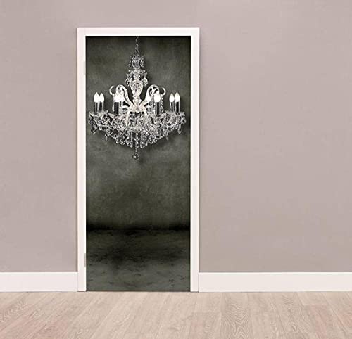 YQLKD Porte Sticker Mural Papier Autocollants De Porte De Lumière De Baisse en Verre 3D Auto-Adhésif Imperméable De Mur De Porte De PVC D'Autocollants