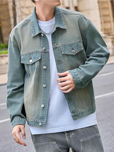 Image of GRECIILOOKS Men'S Denim Jacket | Classic Regular Fit Jeans Jacket For Men | Stylish Branded Jackets For Men - Timeless Casual Wear