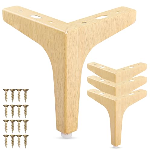 La Vane Lot de 4 pieds de meubles en métal de 15,2 cm - Style moderne - Triangle en diamant -...