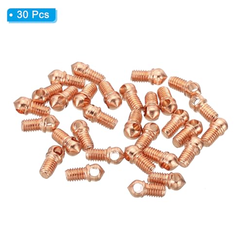 Image of PATIKIL M3x0.5 Eye Bolts, 30 Pack Screw Hook Loop Ring Decorative Light Fixture for Candle Pendant Lamp Chandelier DIY Project, Rose Gold
