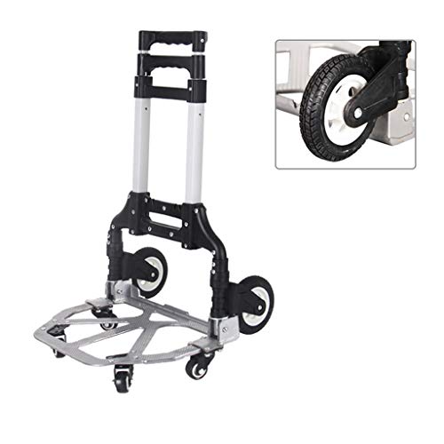 Carretilla plegable portátil con ruedas sólidas 75 kg miniatura 1