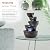 Alpine Corporation WIN1138 13" Indoor Tabletop Tiering Bowls Water Fountain with LED Lights – Cascading Water Feature for Home, Office, Meditation, and Relaxation, Dark Gray
