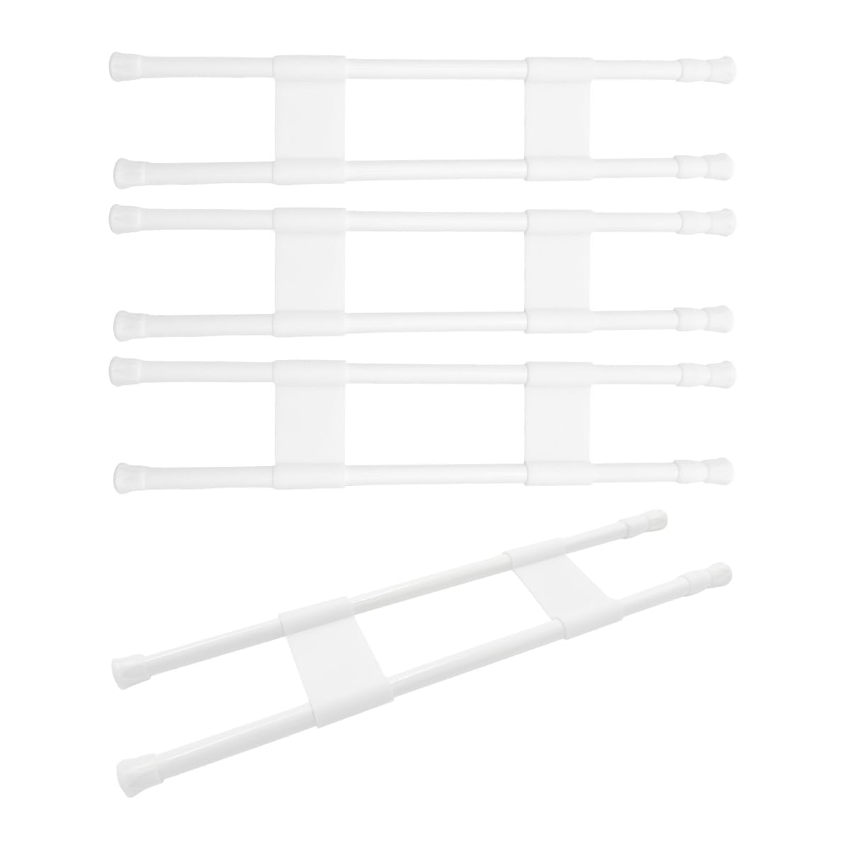 4 PCS Double RV Refrigerator Bar, 15.8-27.6 Inches Metal Non-Slip Adjustable RV Fridge Tension Rods, RV Fridge Bars for Holding Food Drinks in Place, Car Accessories
