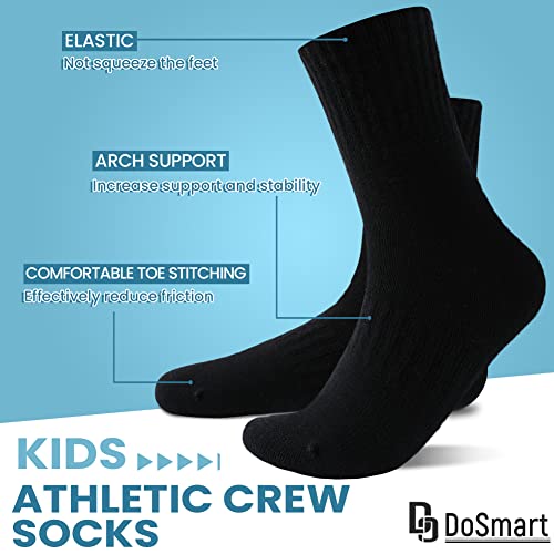 Image of DoSmart Kids Athletic Crew Socks Boys Girls Classics Cotton School Uniform Childs Sports Breathable Casual Socks 10 Pairs