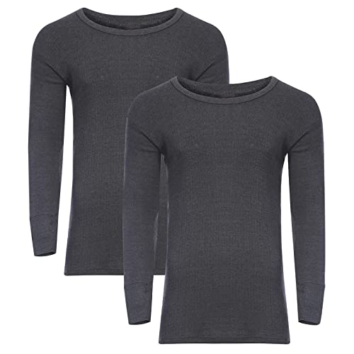 Style Lockers® Pack of 2 Mens Thermal Long Sleeve Base Layer Top - Adults Winter Ski Inner Vest Warm Underwear T-Shirts - Quick Dry Undershirt for Outdoor Sports Running Size S-XXL